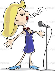 Woman singing clip art
